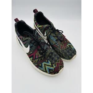 Nike Roshe One Knit Jacquard BHM Multicolor Running Gym Shoes Sneakers Womens 9